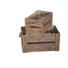 Mayco Rustic Decorative Wooden Wine Crates with Lid